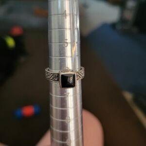 Silpada Black Stone Silver Ring